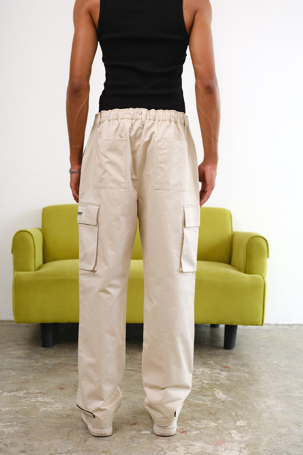 Off White Cargo With Utility Pockets