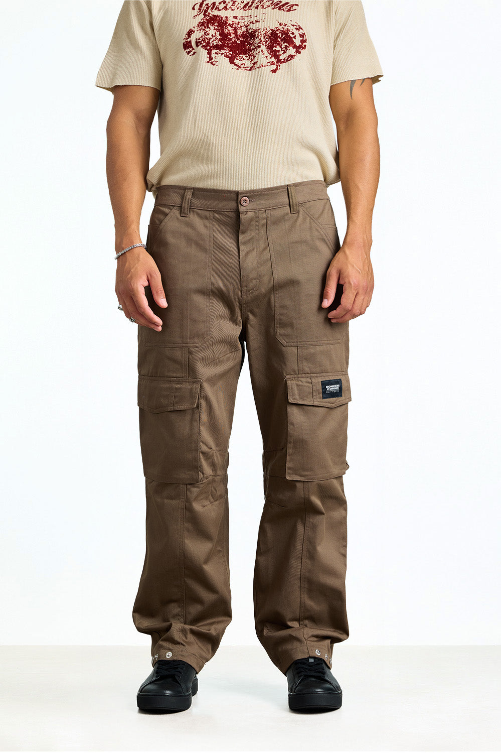 Coffee Brown 6 Pockets Pants