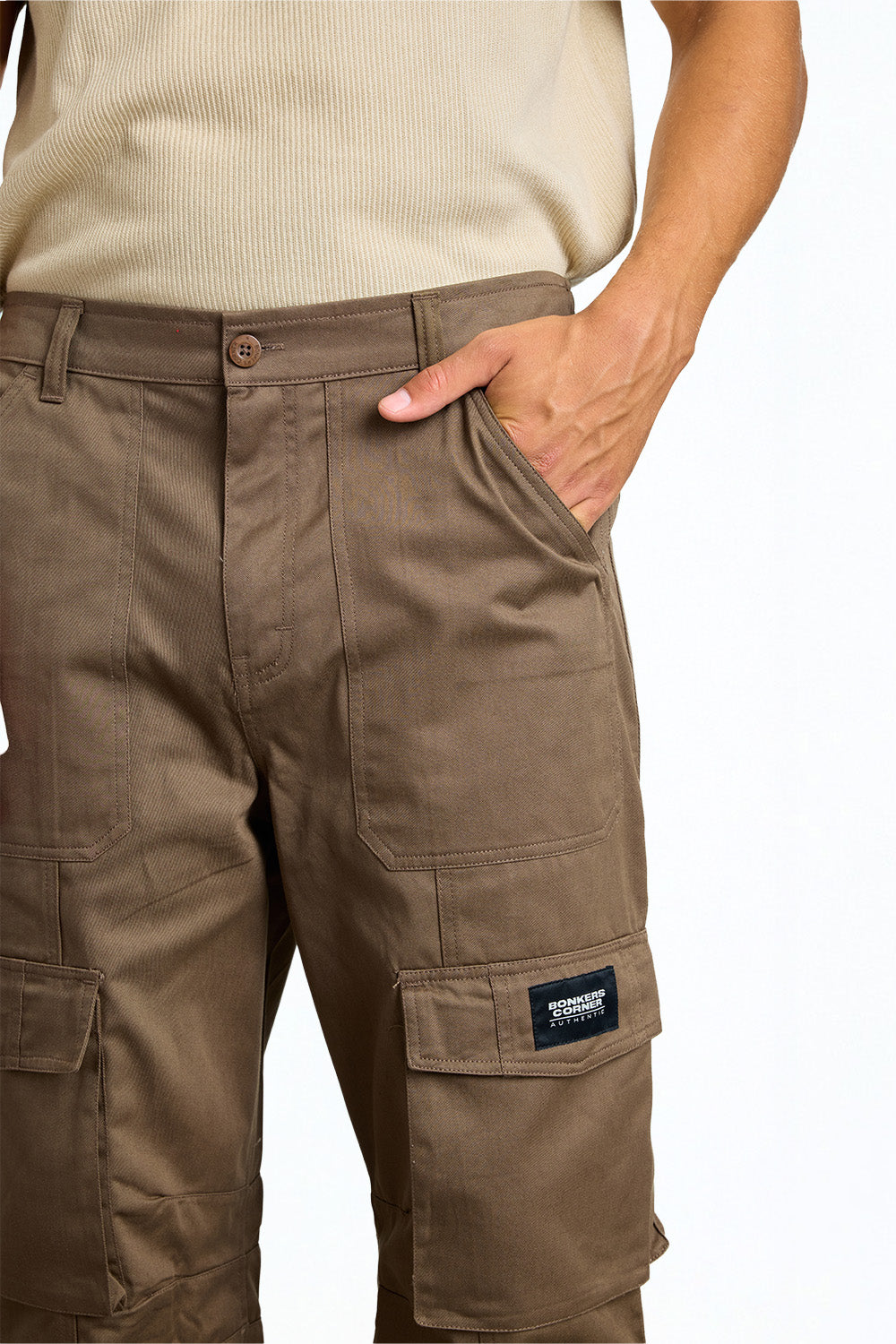 Coffee Brown 6 Pockets Pants