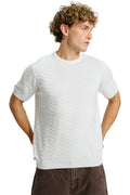Zigzag White Knit T-shirt