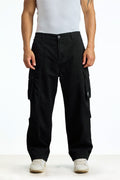 Black Static Cargo Pants