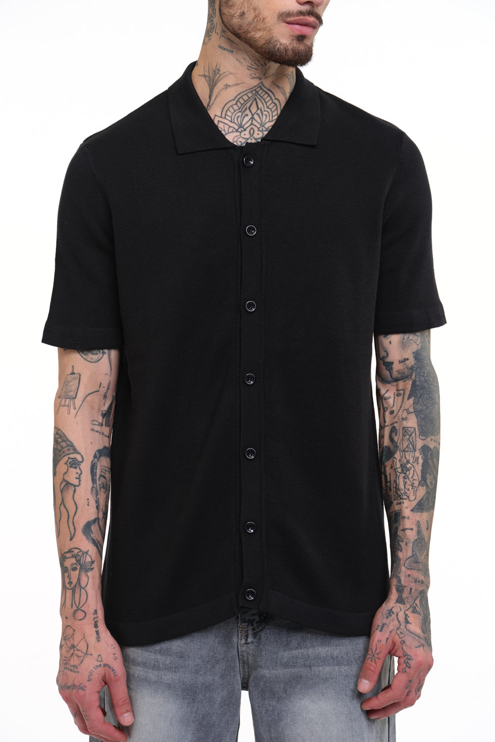Black Knit Shirt