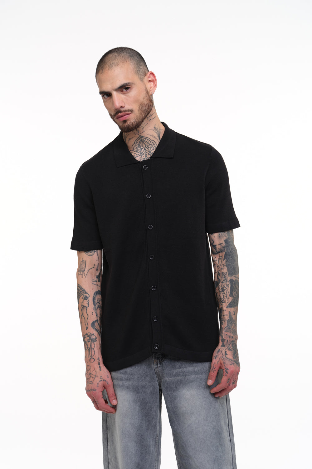 Black Knit Shirt