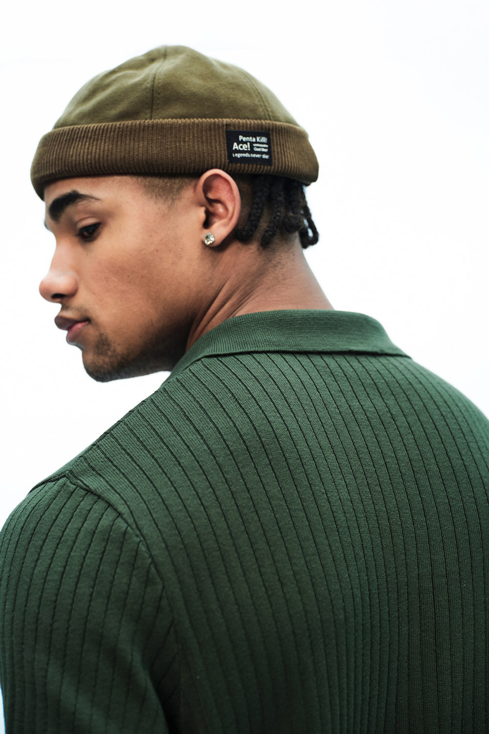 Olive Knit Polo T-shirt