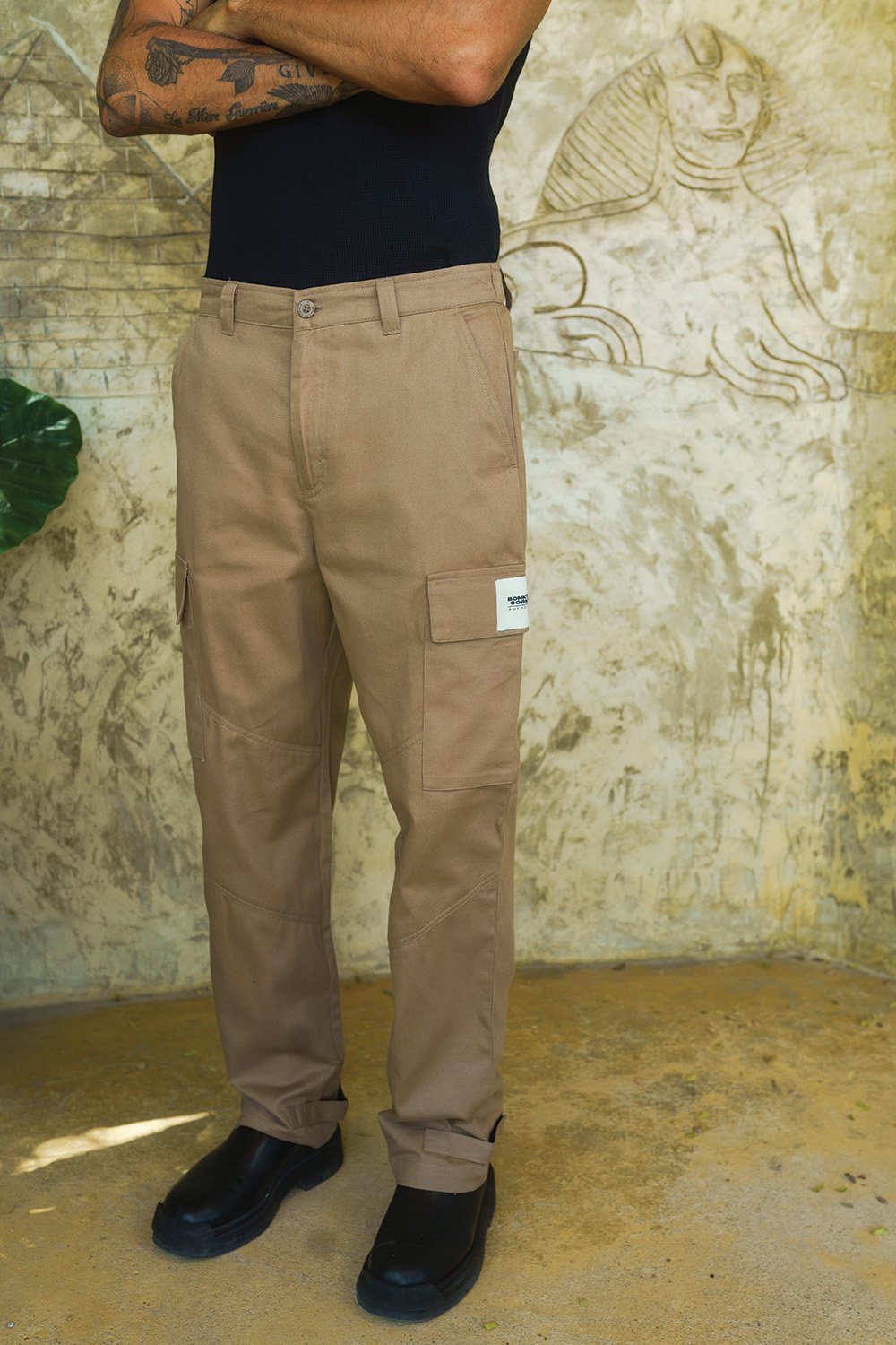 Beige Cargo With Utility Pockets