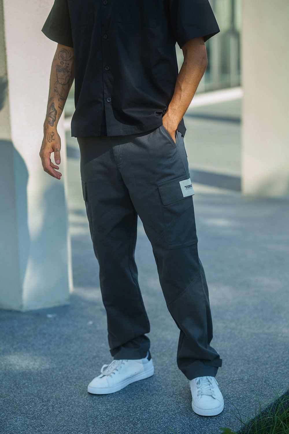 Grey Cargo With Utility Pockets