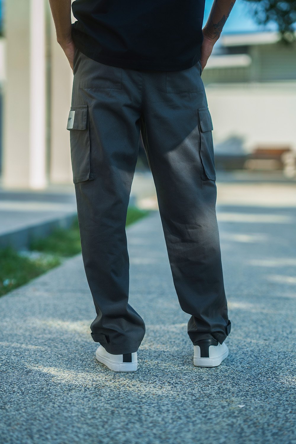 Grey Cargo With Utility Pockets